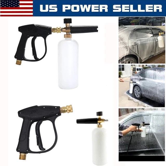 1/4" Snow Foam Pressure Washer Gun Car Wash Soap Lance Cannon Spray Jet Bottle