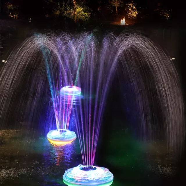 Floating Pool Fountain with Light ShowRechargeable Battery Pond Water Fountai...