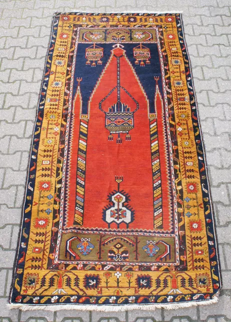 alter großer türkischer Yahyah Teppich Orient Persien 263cm x 122,5cm