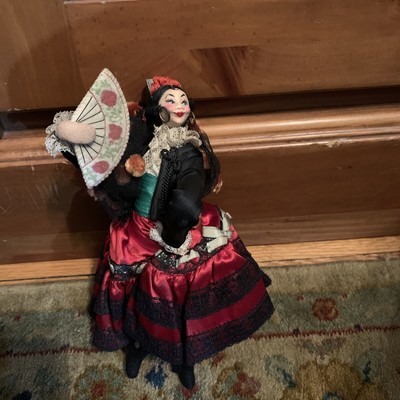 9" Vintage Spanish Flamenco Dancer, Painted Face, Nice Condition Nistis M1