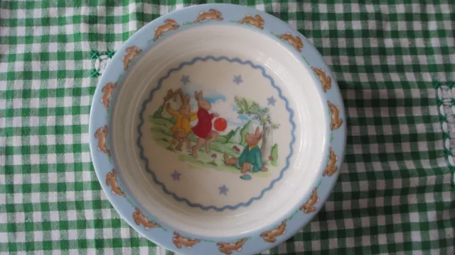 Vintage Royal Doulton Bunnykins Melamine Heavy Base Cereal Bowl Blue EARLY 2000S