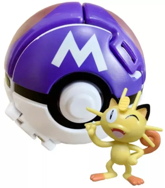Pokemon Mauzi Pokeball Mit Figur - Throw N Pop Figur NEU Spielzeug