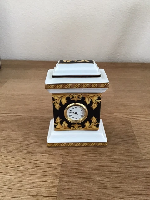 Rosenthal Versace Floralia Gold „ Kaminuhr „ ca 9cm hoch