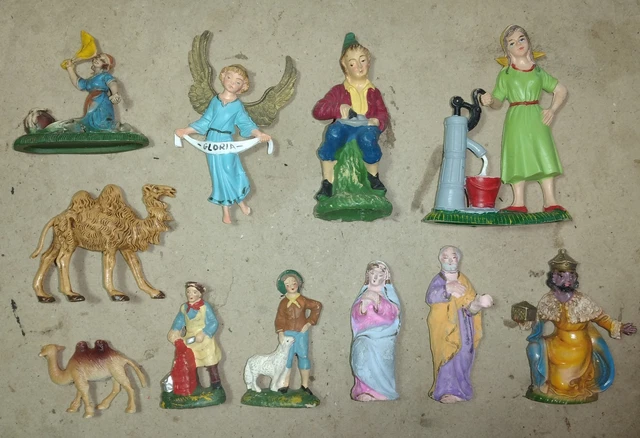 Lot De 50 Figurines Animaux Vintage - Italie - Années 70/80 - Ferme, Jungle, Crèche