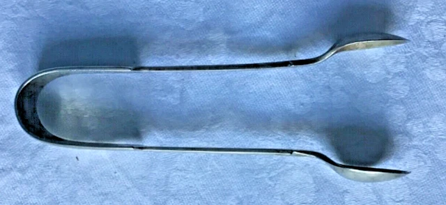 Antique Niagara Silver Sugar Tongs. 5.25" long. Simple style