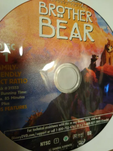 Brother Bear (DVD disc only, 2003) Family Friendly Aspect Ratio