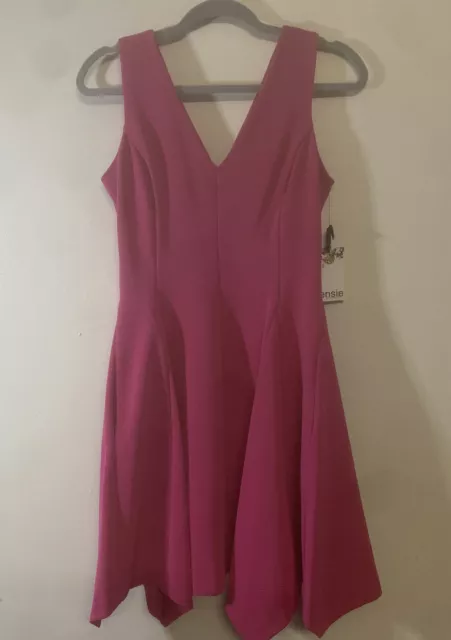 Kensie Dress Women’s Bonded Scallop Flare Dress Hot Pink Size 4 NWT 3