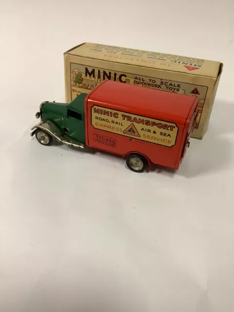 Tri- Ang Minic clockwork tin plate minic transport express deliverytruck, box #H
