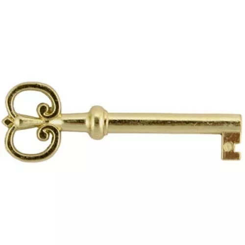 Brass Plated Hollow Barrel Skeleton Key Reproduction Replacement NEW