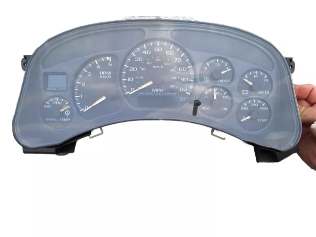 2001-2002 GMC Sierra Chevrolet Silverado Diesel Instrument Gauge Cluster 01 02