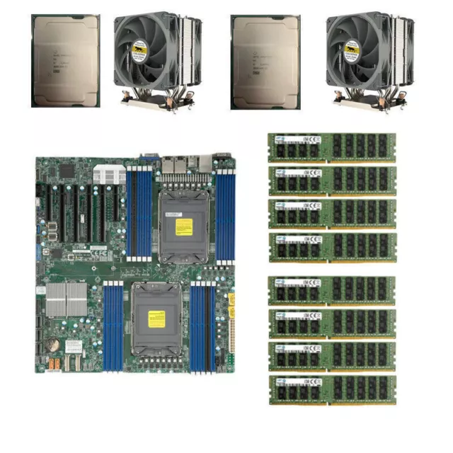 Supermicro X12DPI-N6 With Intel Xeon 8360Y CPU*2+16GB 2400 RAM*8+CPU COOLER*2