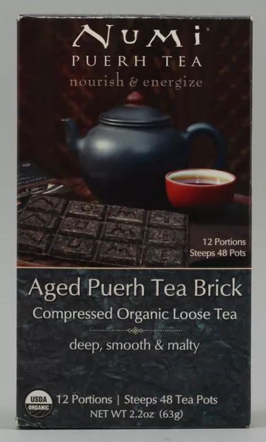 Aged Pu-erh Tea Brick by Numi Organic Tea, 12 portions