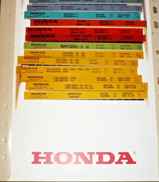 HONDA MOTORRAD MICROFICHE Teilekatalog PARTS CATALOG MCX 80 SD