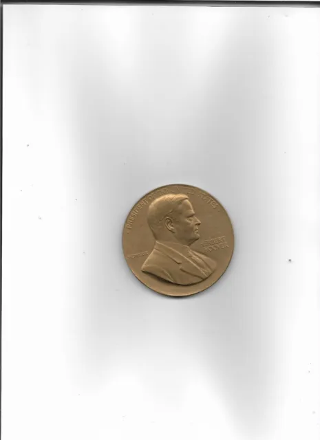 Herbert Hoover US Mint Bronze Medal Coin 3" Diameter/ President U.S 1929–1933