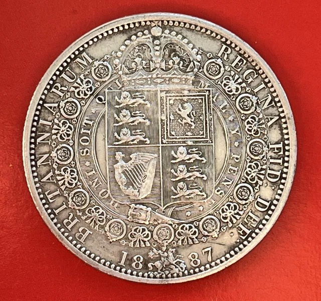 1887 Queen Victoria Jubilee Head Silver Half Crown Coin