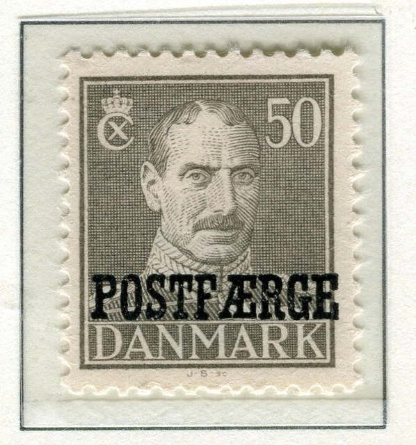DENMARK; 1945 early Ferry Parcel Post Optd issue Mint hinged 50ore. value