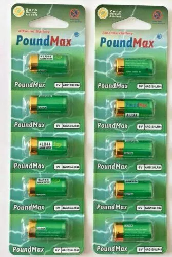 10 X 4LR44, 4G13,476A, PX28, L1325, A544, 6v PoundMax Alkaline Battery