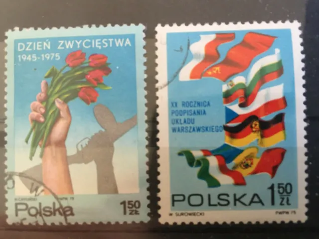 Briefmarken Polen Polska 1975 Mi-Nr. 2376 und 2377 gestempelt
