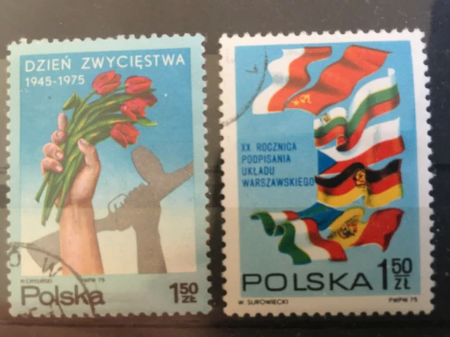 Briefmarken Polen Polska 1975 Mi-Nr. 2376 und 2377 gestempelt