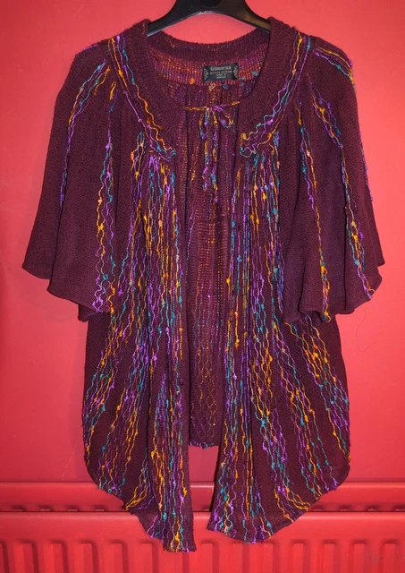 Cardigan a maniche corte vintage maglieria di marca anni '80. Made in Norfolk