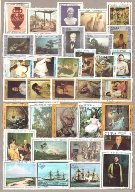 Malerei Lateinamerikas. Briefmarkensammlung mit Gemälden lateinamerikanischer Kü