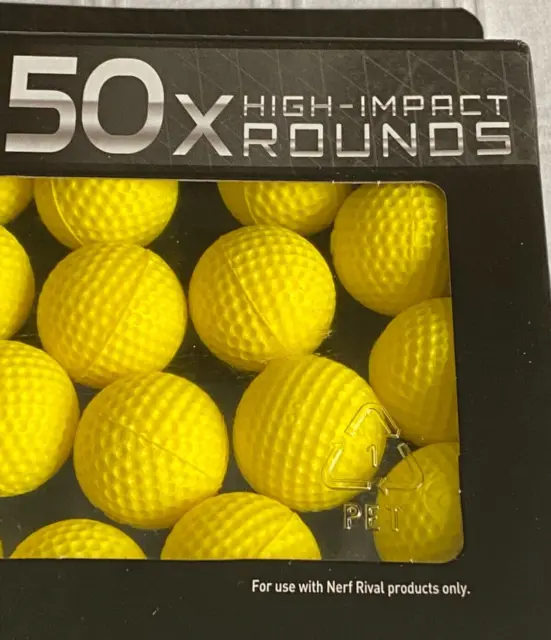Nerf Rival 50x Rounds High Impact Yellow Balls Ammo Bullets HASBRO NEW