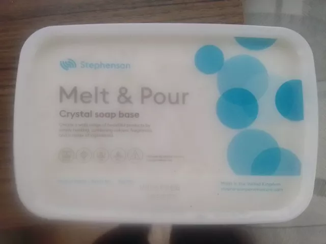 Base de jabón blanca de 1 kg para derretir y verter Stephenson WSLS fabricación gratuita de jabón