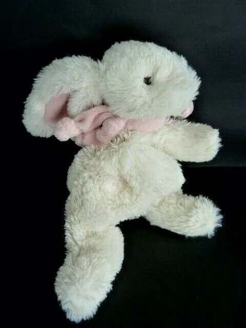 *. DOUDOU ET COMPAGNIE LAPIN BONBON BLANC ROSE 16cm - TTBE