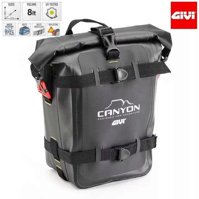 Kit borsa da sella/paramotore 8l GIVI grt722 impermeabile per moto maxi Enduro