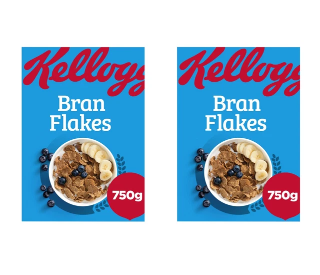 KELLOGGS BRAN FLAKES Breakfast High fibre Cereal 750G PACK OF 2 $17.65 ...