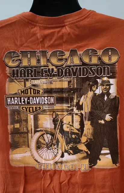 Harley Davidson Chicago Gangster Shirt ~ Men's 2XL ~ Clark Street ~ Motorcycle