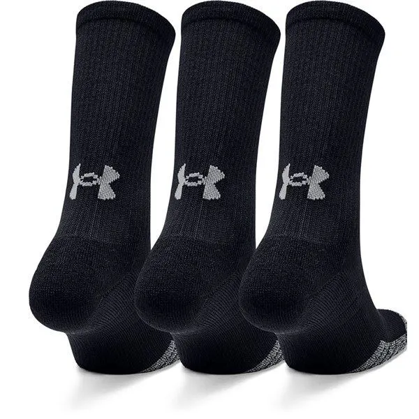 Under Armour Socks Mens UA Heatgear Black Socks Chushioned Socks 3 PACK!