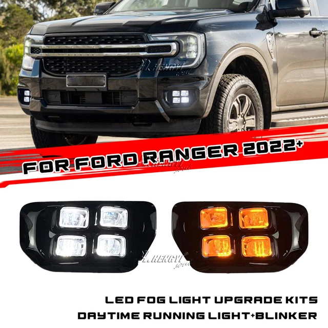 LED DRL FOR Ford Ranger 2022-2024+ Daytime Running Light Fog Lamp w ...