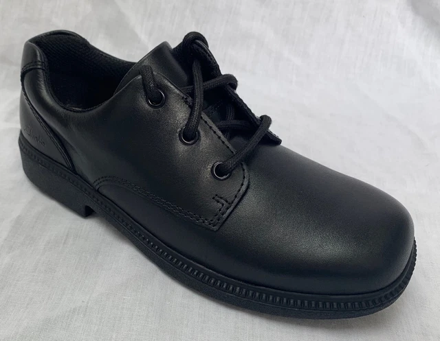 Chaussures D'école Clarks Deaton Cuir Noir Pointure 7,5G Garçon - Neuves En Boîte
