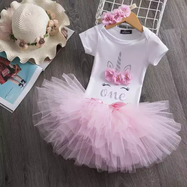 Ensemble jupe tutu rose tenue bébé fille premier anniversaire princesse célébration