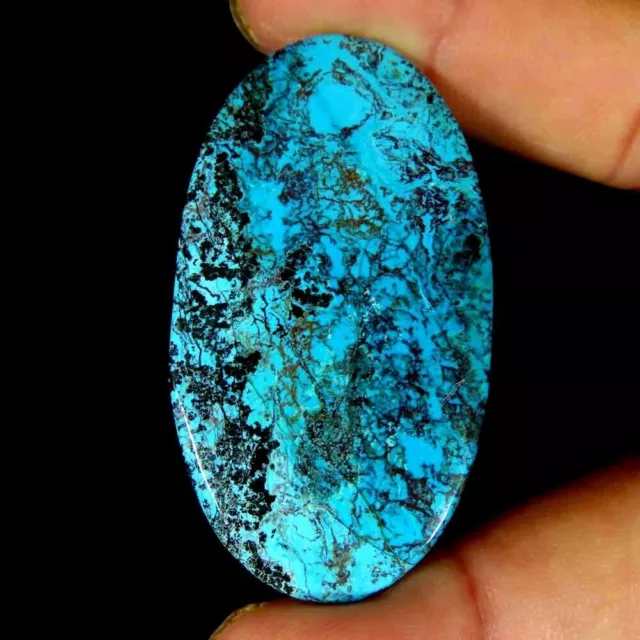 53.05Cts.100% Natural Designer Azurite Shattuckite Oval Cab 28x51x4mm Top Gems