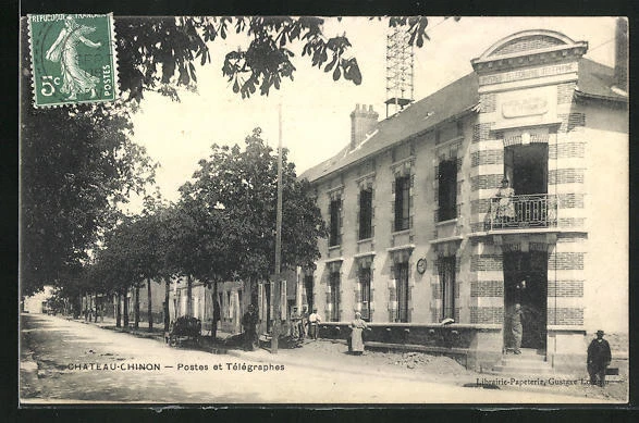 CPA Chateau-Chinon, Postes et Tèlègraphes 1908