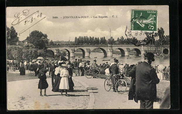 CPA Joinville-le-Pont, Les Régates 1908