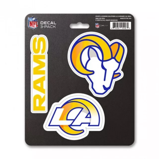 los angeles rams nfl football logo team auto car decal emblem stickers 3 pack