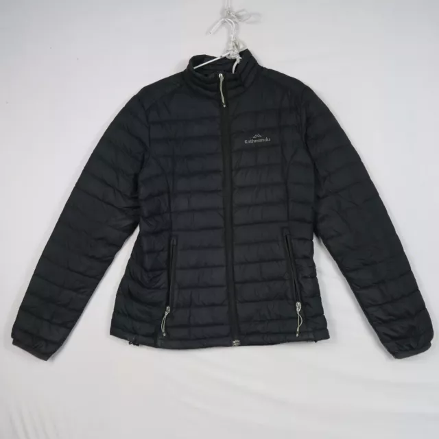 Kathmandu Womens Puffer Jacket 8(AU) or XS Black Full Zip Quilted Duckdown550