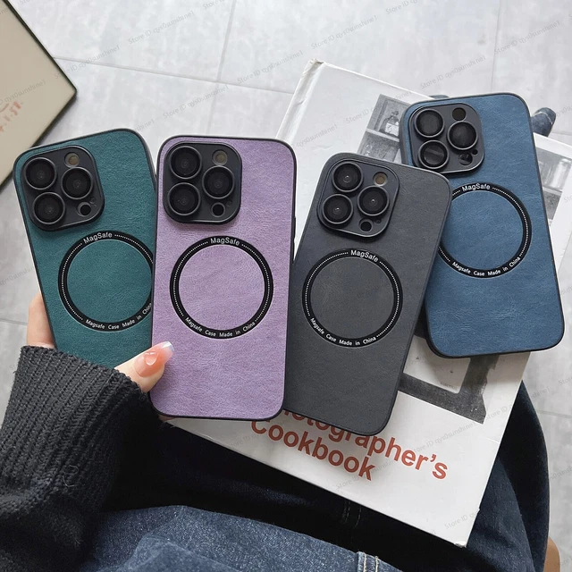 For Magsafe iPhone 14 Pro Max 13 12 11 XS XR PU Leather Magnetic Soft Case Cover