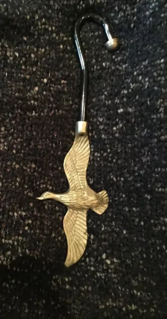 Vintage SOLID BRASS BIRD (Eagle?) 11" Hook Home Décor Collectible