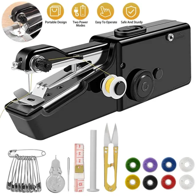 DIY Mini Sewing Machine Electric Stitch Portable Hand Cordless Travel Household