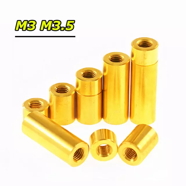 M3 M3.5 Brass Round Nuts Standoff Female Threaded Connector Sleeving Rod Studs