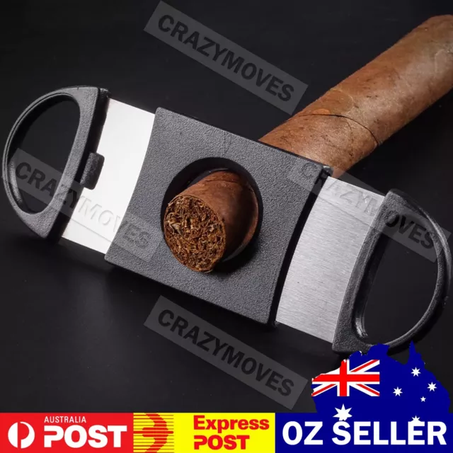 Double Steel Blade Cigar Cutter Scissor Shear Tobacco Trimmer Smoke Tool VIC