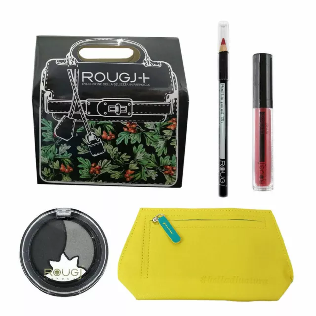 Kit Sombra De Ojos, Lápiz Labios, Brillo Labial Clutch Rougj_9794