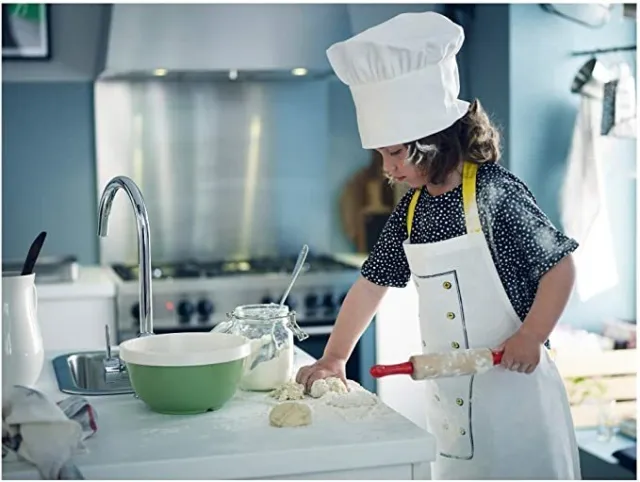 NUEVO Ikea TOPPKLOCKA niños delantal y sombrero de chef disfraz de cocina/horneado NUEVO 2