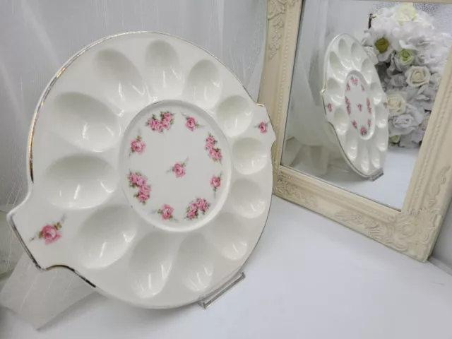 Max Roesler Eierplatte - Anbietschale für 12 Eier, Rosen Motiv Jugendstil, ...