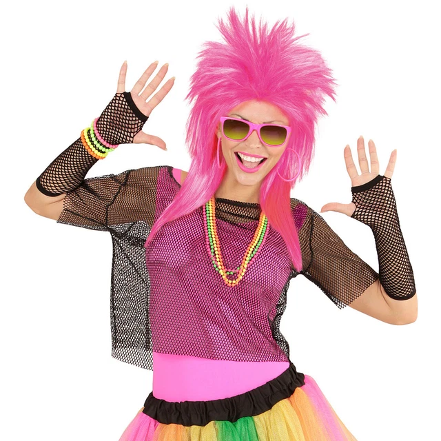 Neon Mesh Oberteil Damen - 90er Jahre Netzshirt Set Für Partys Und Festivals