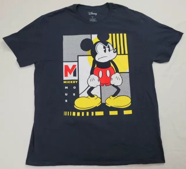 Angry Mickey Mouse Pouting Disney Mens T-Shirt (Black)